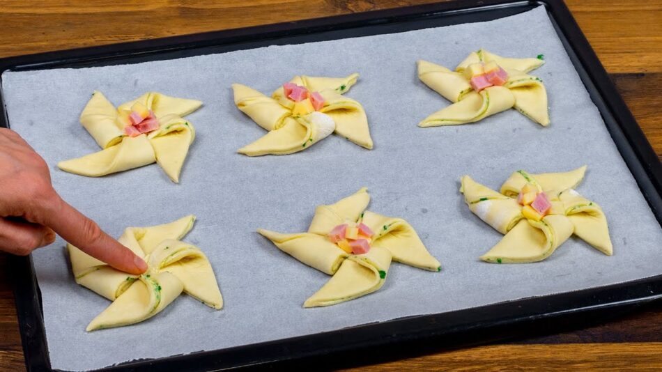 Jednoduchý recept na vynikající pohoštění – Slané vrtule plněné sýrem!