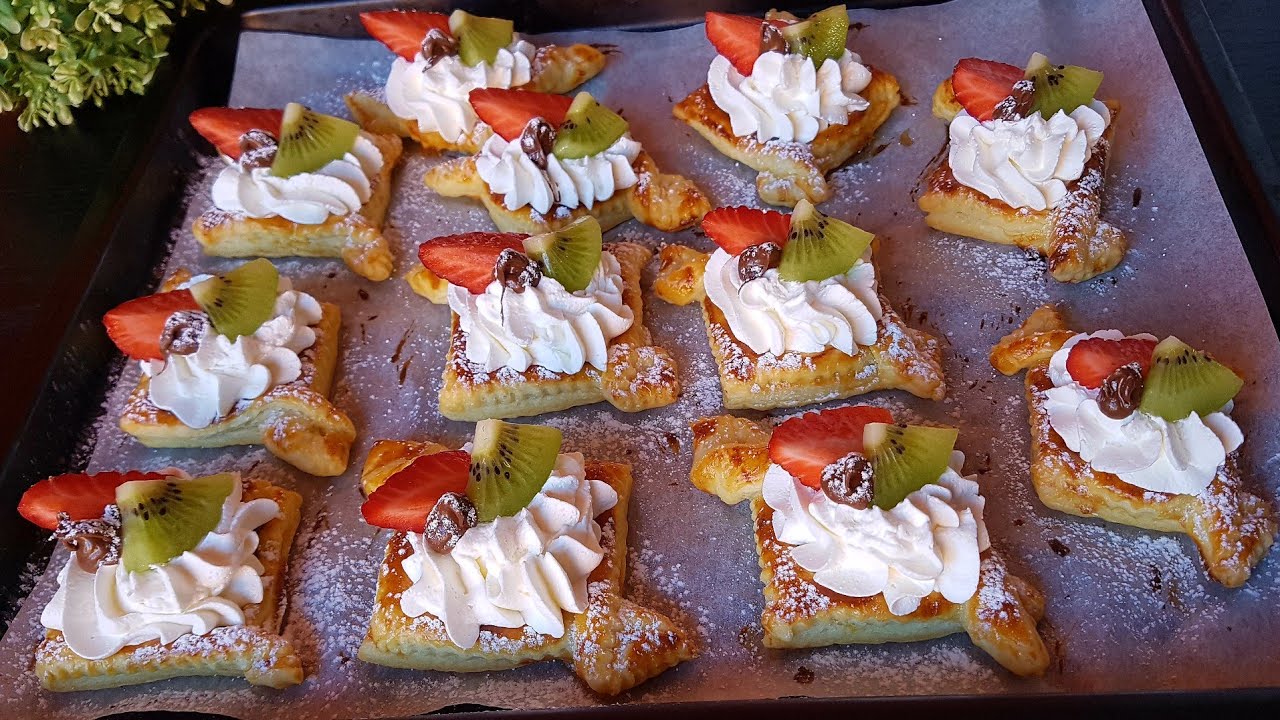 Křehká listová okénka s ovocem, Nutellou a šlehačkou: Dezert na pár minut