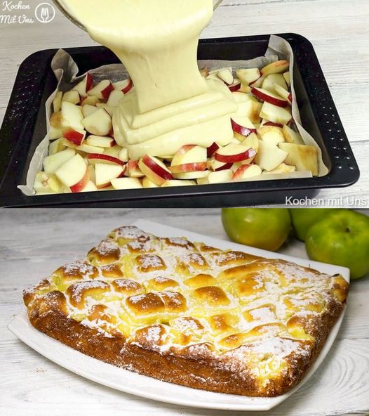 Jablečný koláč za 10 minut, moje rodina se pořád ptá, kdy to zase bude.