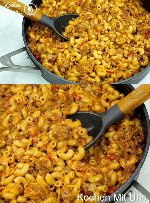 Bože, strašně dobré a dlouho zasytí!! – Pikantní pánev s mletým masem a těstovinami