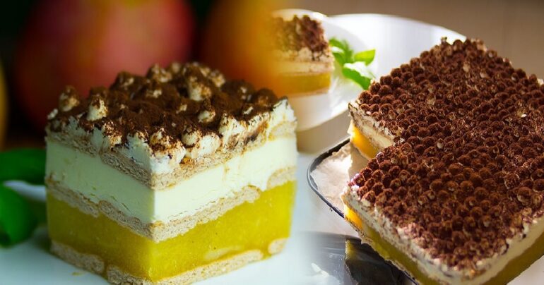 Fantastický jablečný dezert s pudinkem: Perfektní k posezení s rodinou nebo přáteli. BEZ PEČENÍ !