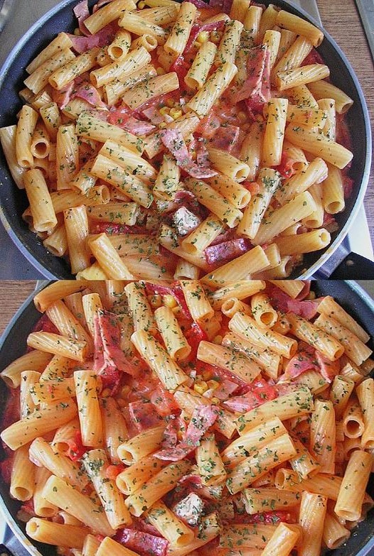 Fantastická pánev s těstovinami, to je ale dobrota!