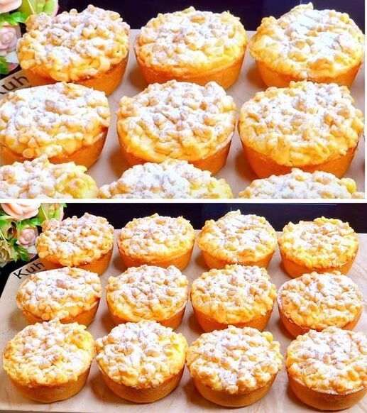 Fantastické muffiny s drobenkou a tvarohem