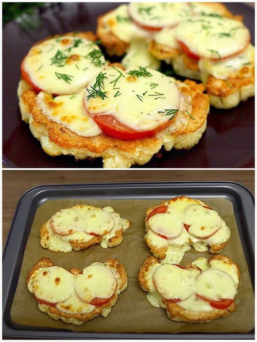 Pečený květák s rajčaty a 200 g mozzarelly