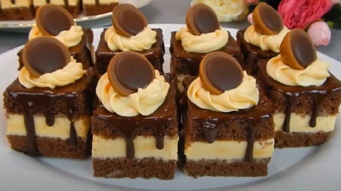 Karamelové Toffifee kostky. Jednoduché řezy, nikdo vám nebude věřit, že jste je nekoupili v cukrárně!