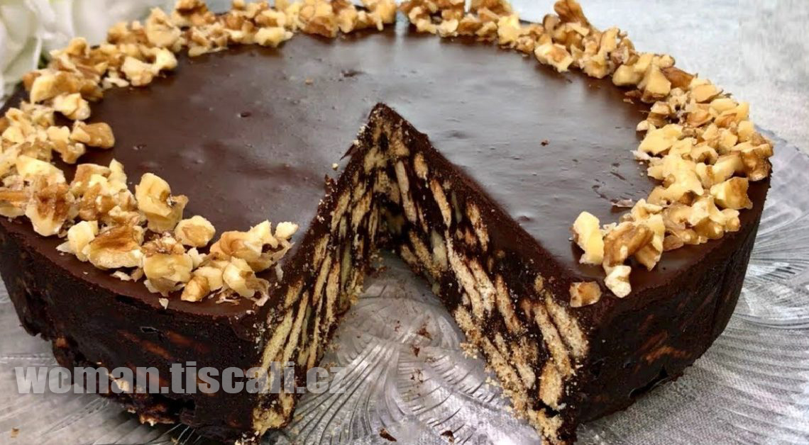 Lehký čokoládový sušenkový koláč, hotový za pár minut! BEZ PEČENÍ