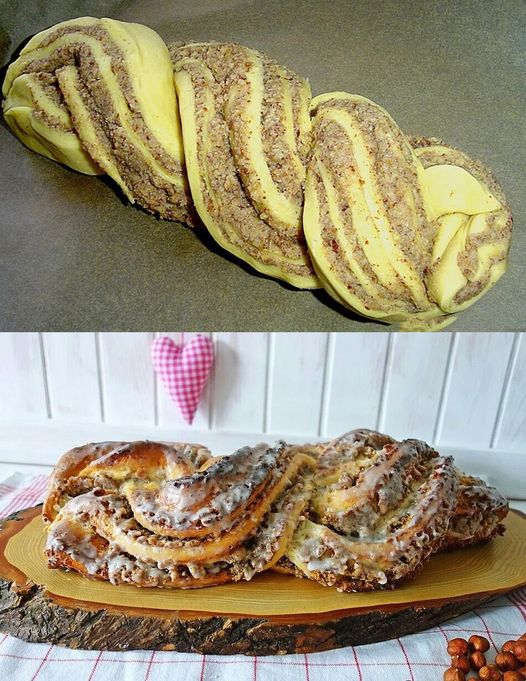 Ořechový cop s 100 g lískových ořechů upečený za 40 minut