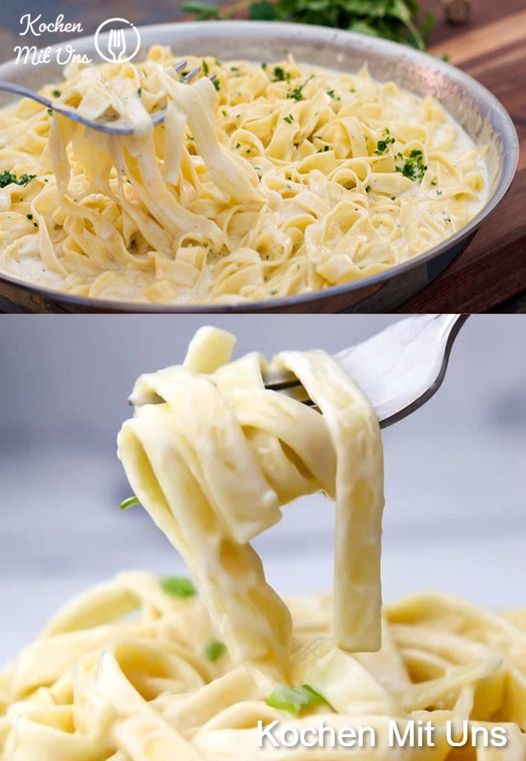 Chutná prostě giganticky, těstoviny v krémové česnekovo-sýrové omáčce