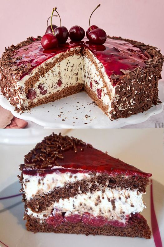 Stracciatella třešňový dort, který se vždy podaří s 1 sklenicí třešní