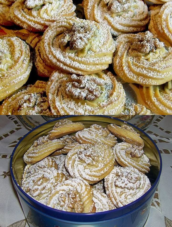 Sušenky s vlašskými ořechy chutnají naprosto fantasticky.