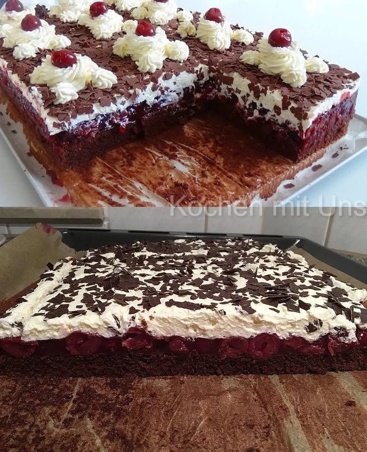 Jak ho miluji, švarcvaldský pudinkový koláč na plechu 🥰