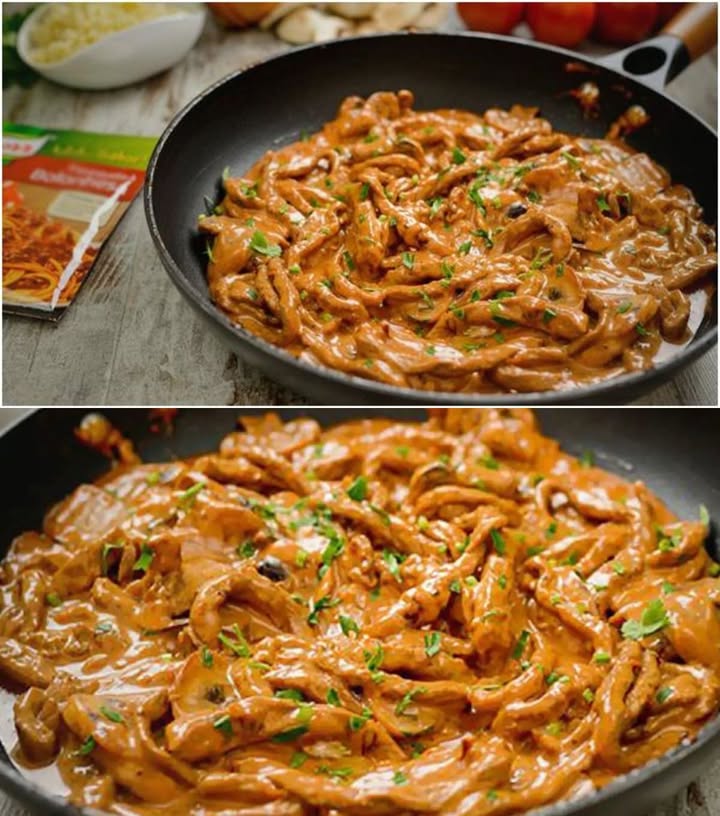 No to je ale dobrota: proužky řízku v hořčicovo-smetanové omáčce