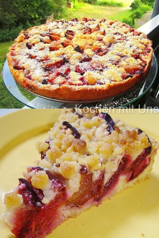 Švestkový koláč se skořicovou drobenkou připravený k pečení za 5 minut