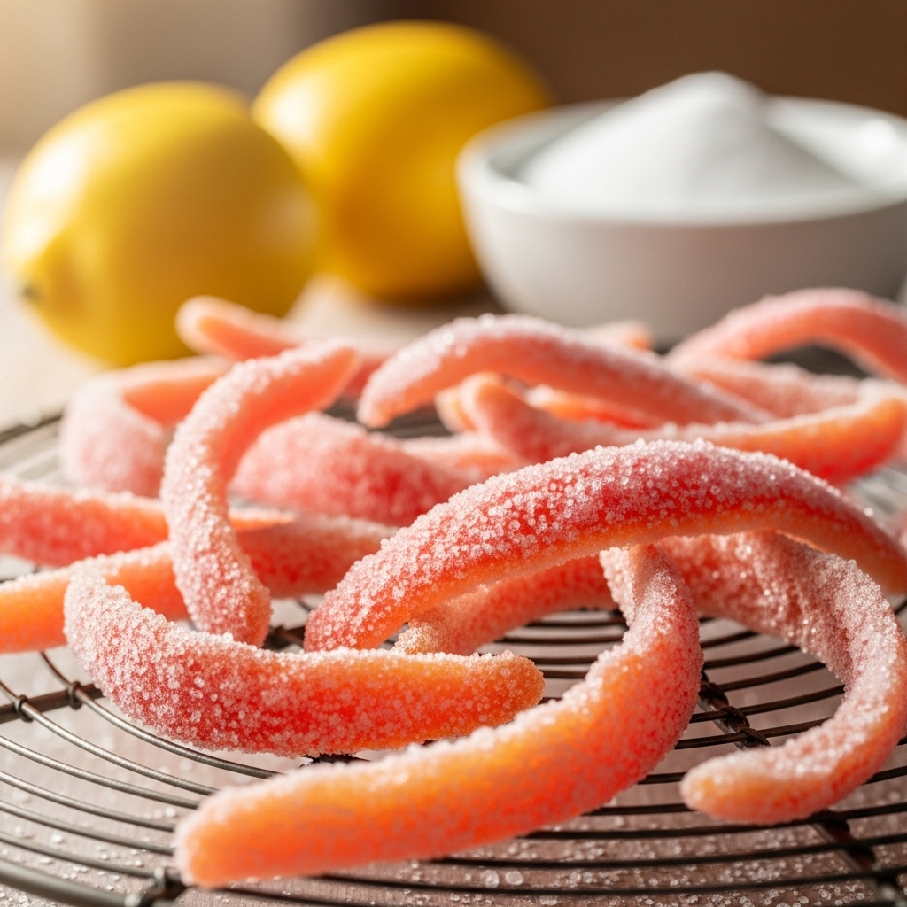 Růžově kandované citronové kůry