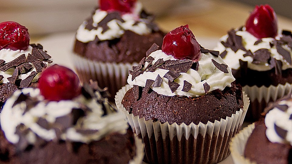 Cupcaky Schwarzwaldská třešeň