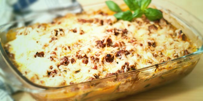 Zapečené maso s cuketou a paprikou