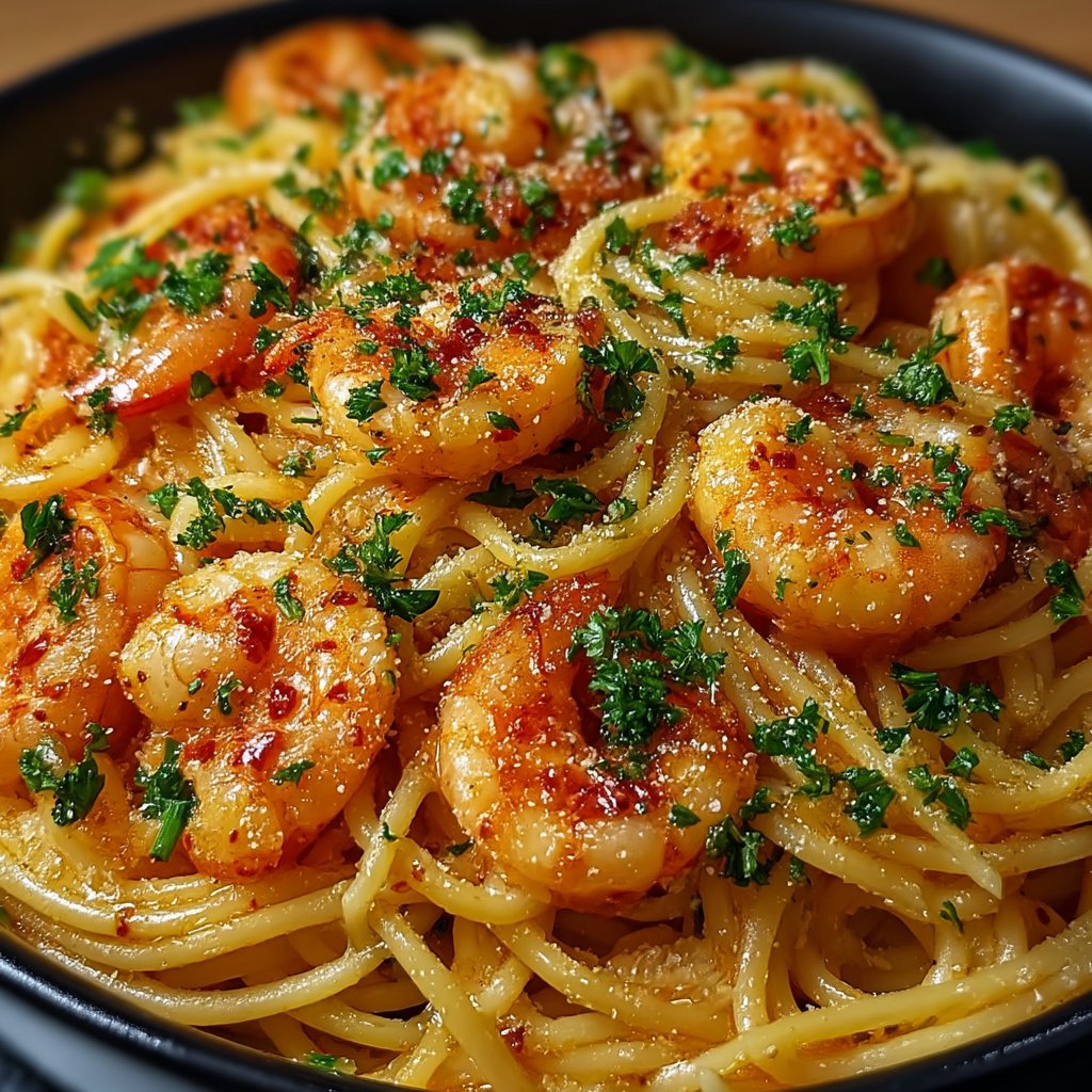 Pikantní krevety s těstovinami