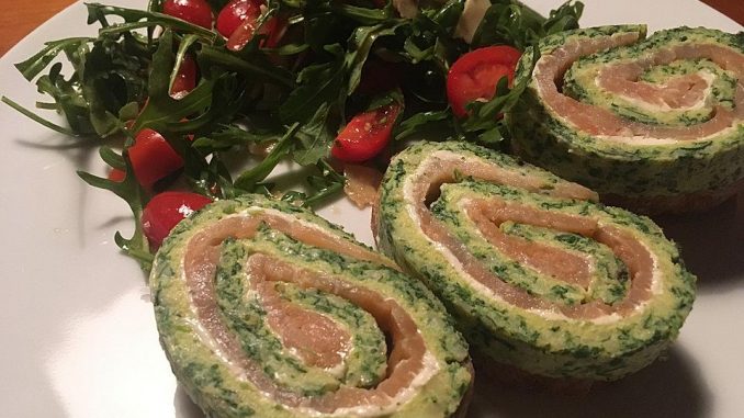 Lososovo-špenátová roláda