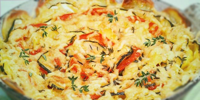 Zapečené tofu se cuketou a rajčaty – nízkosacharidové