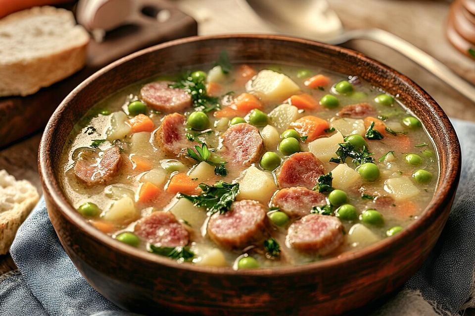 Hustá hrášková polévka