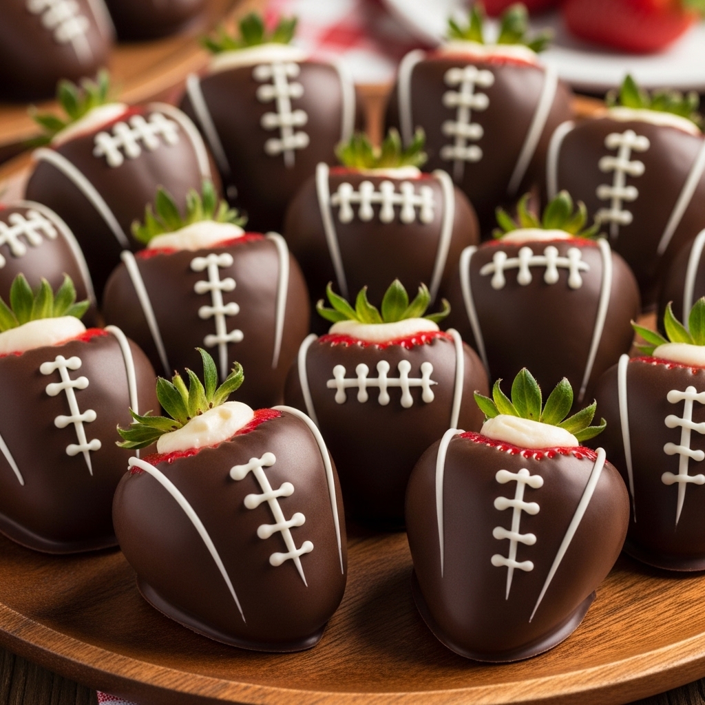 Čokoládový fotbalový jahody