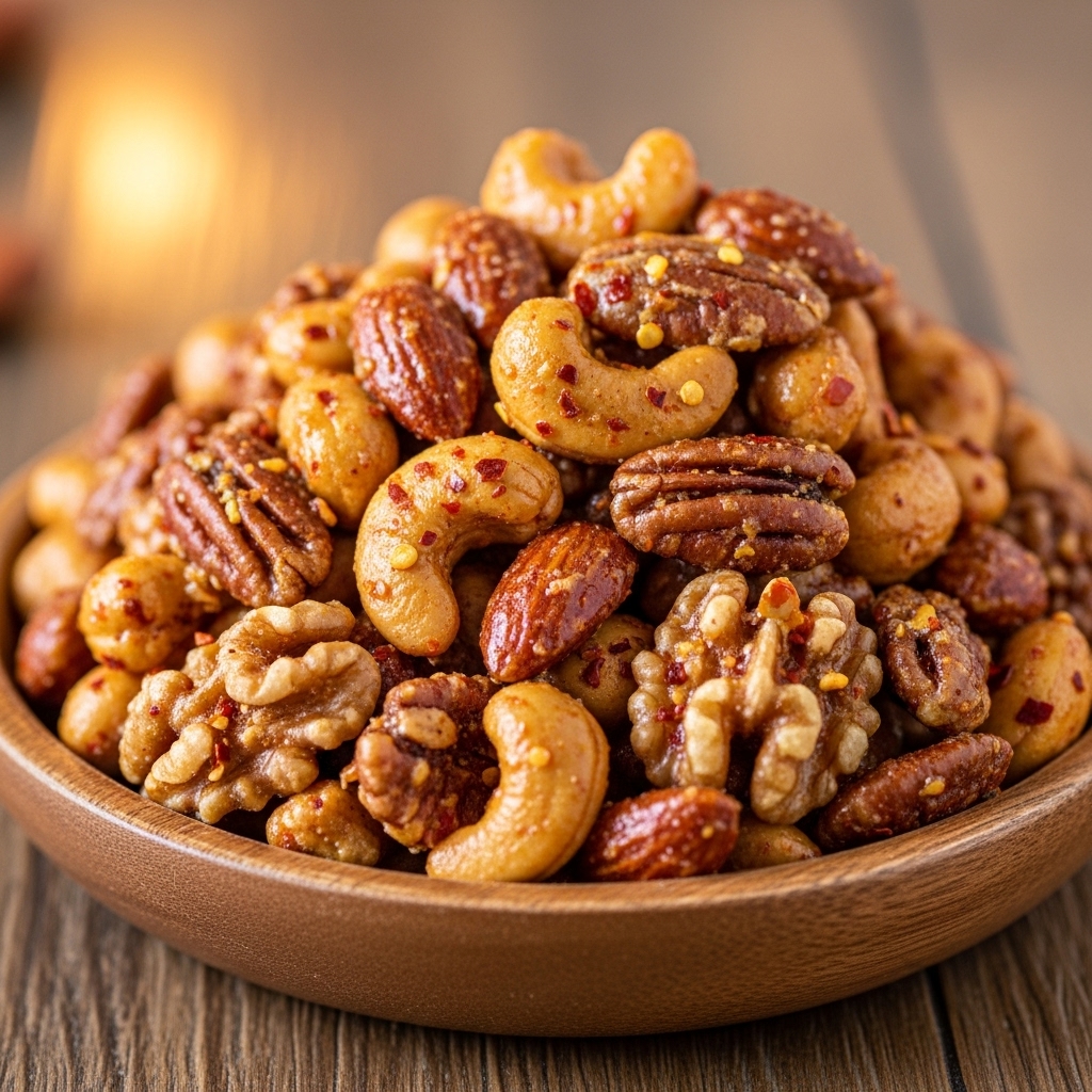 Kořeněné glazurované ořechy