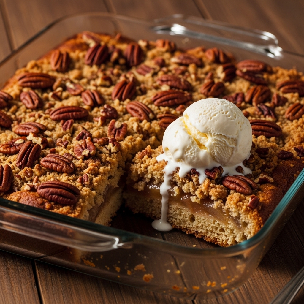 Jablečno-pekanový dump cake