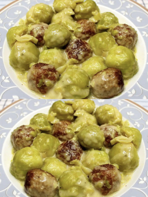 Rosenkohlový guláš s masovými kuličkami