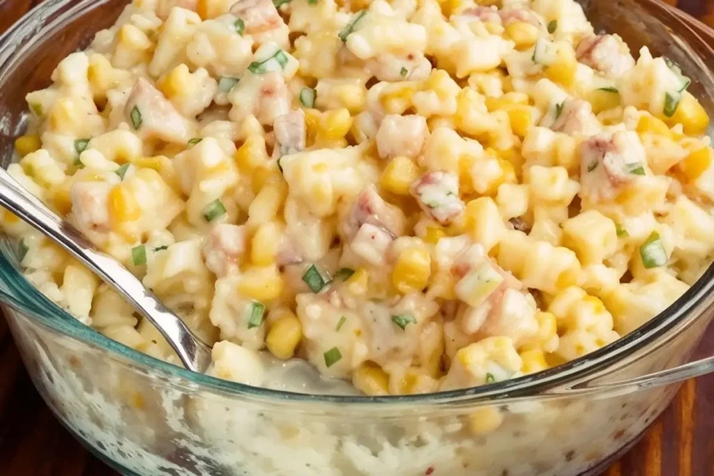 Osvěžující salát s šunkou a kukuřicí recept