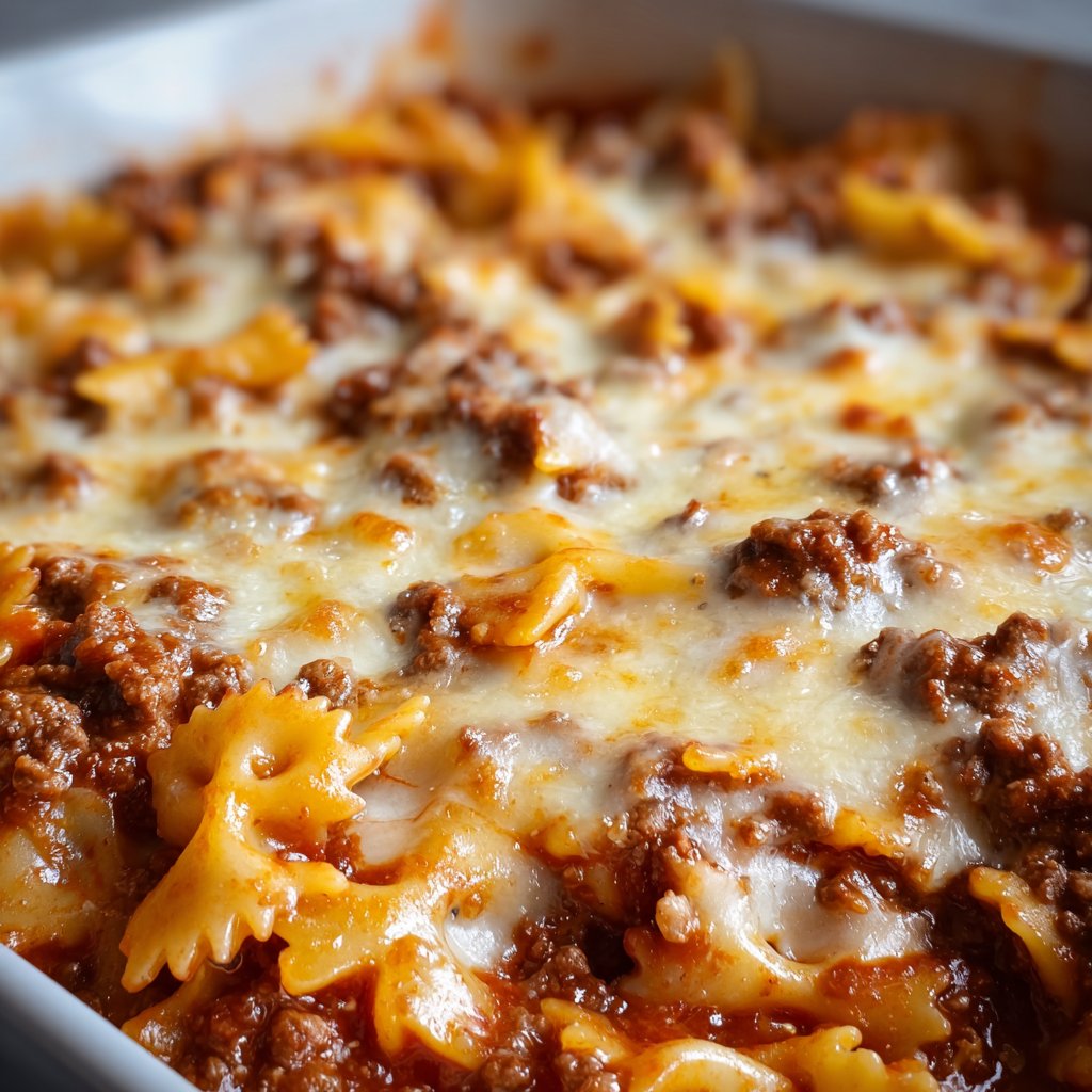 Cremige Farfalle mit Rinderhack