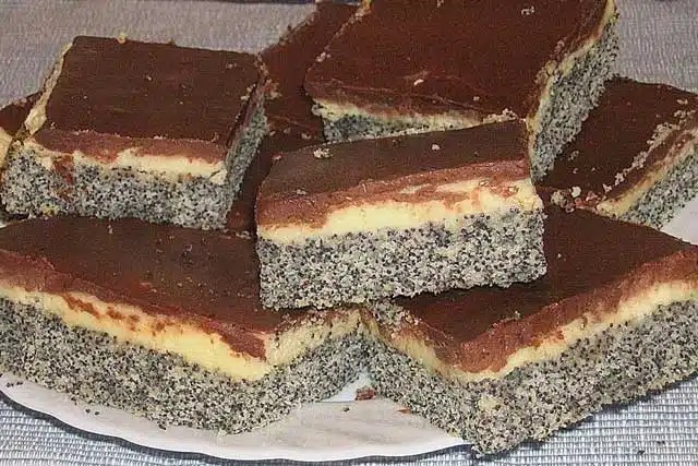 Makovec s vanilkovým krémem a čokoládou – lahodný recept na plechový koláč