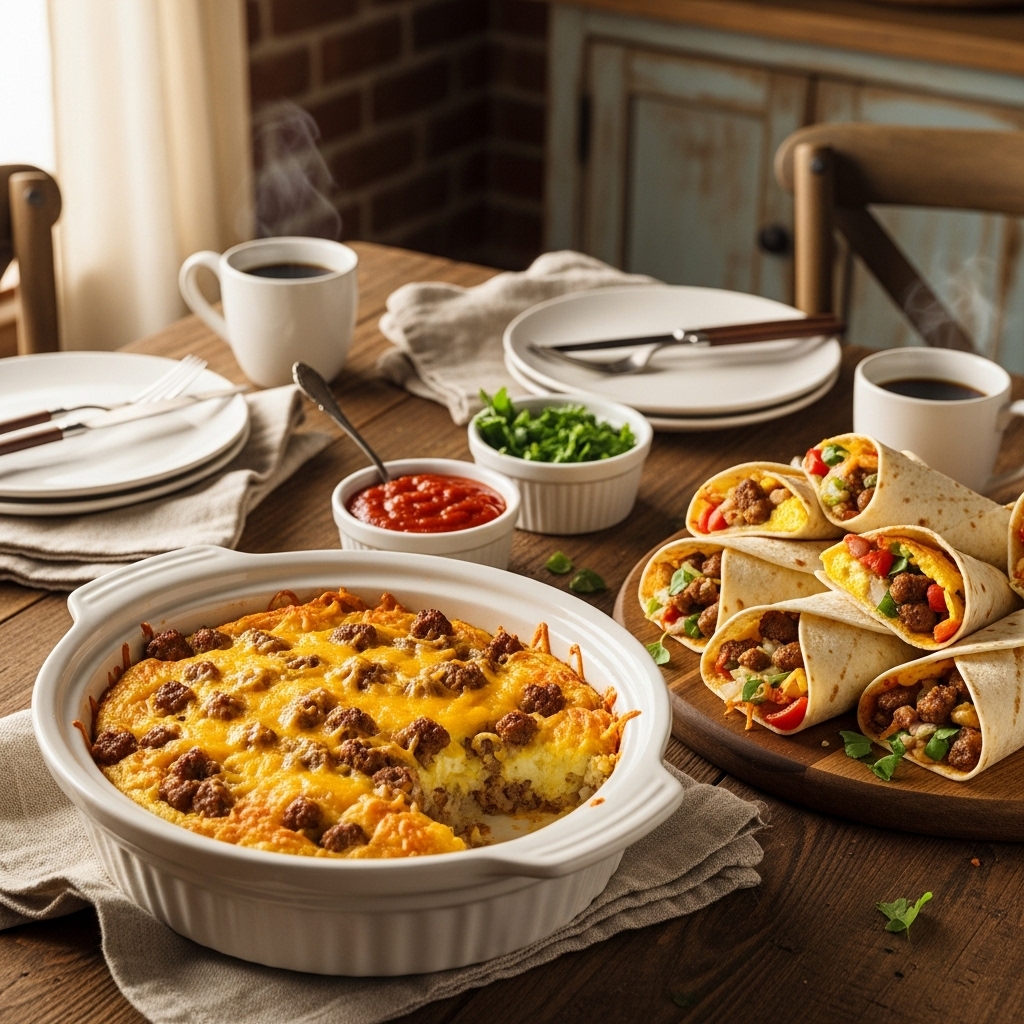 Snídaňové tortilly nebo snídaňový nákyp z pomalého hrnce