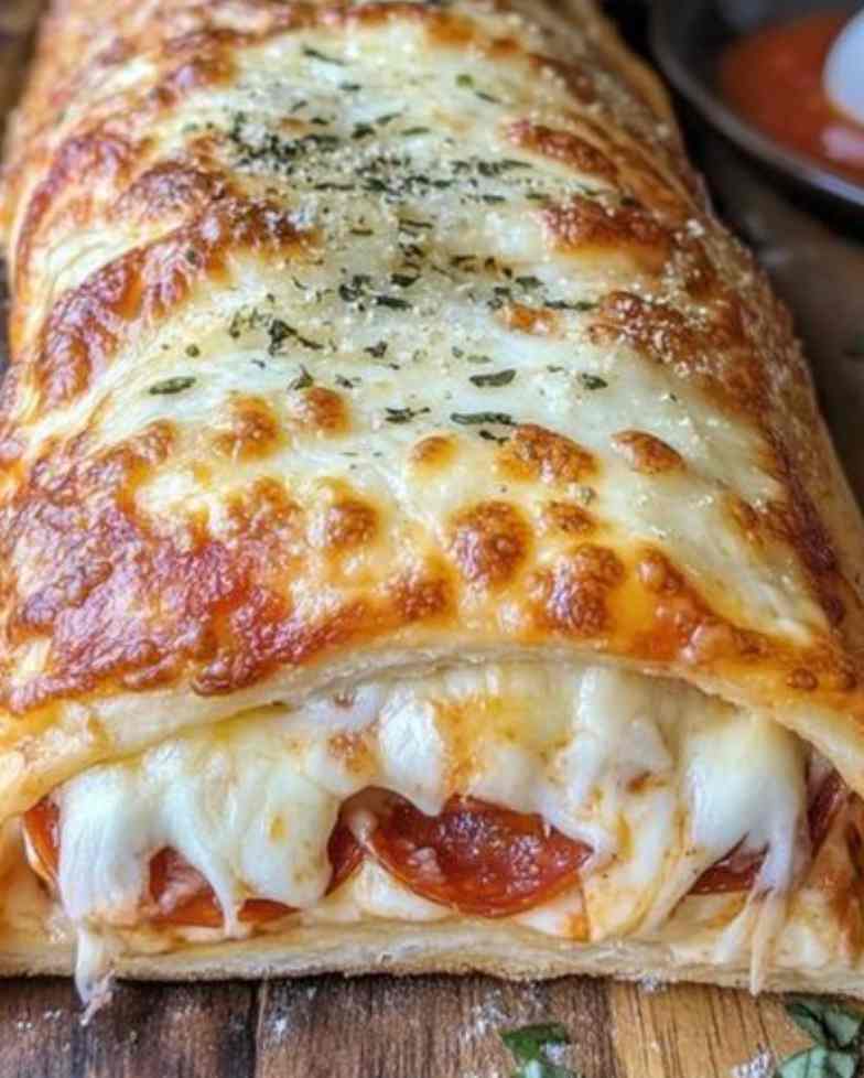 Blätterteig Strudel mit Peperoni und Käse