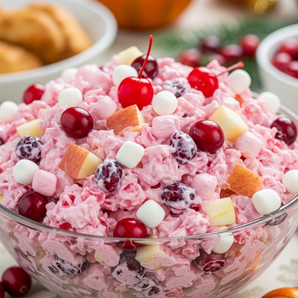 Brusinkový pěnový salát