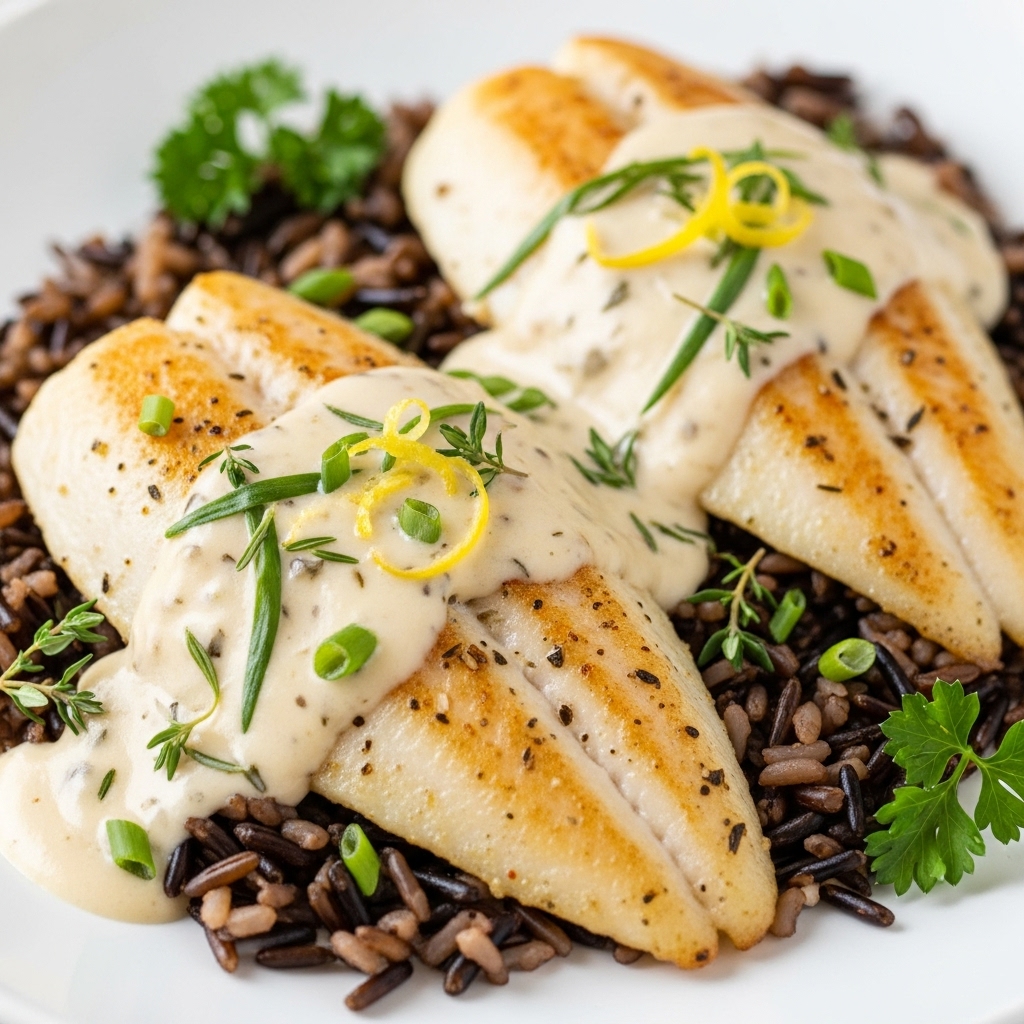 Tilapie s bílou omáčkou (běchamelová rybí pochoutka)