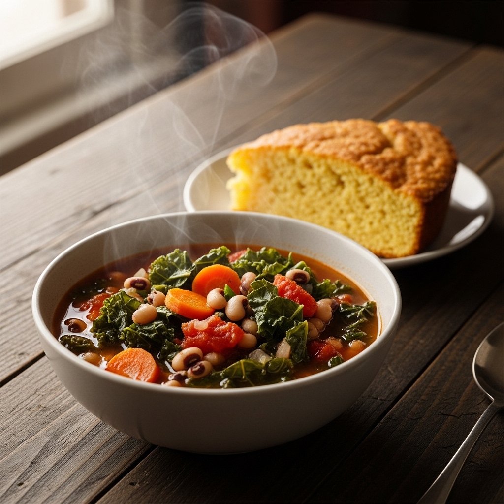 Černooká fazolová polévka