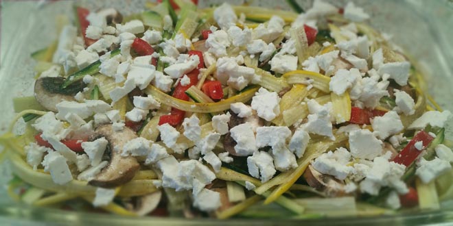 Nízkosacharidová pečená zelenina se sýrem feta (vegetariánské, skvělé i k rybám a masu)