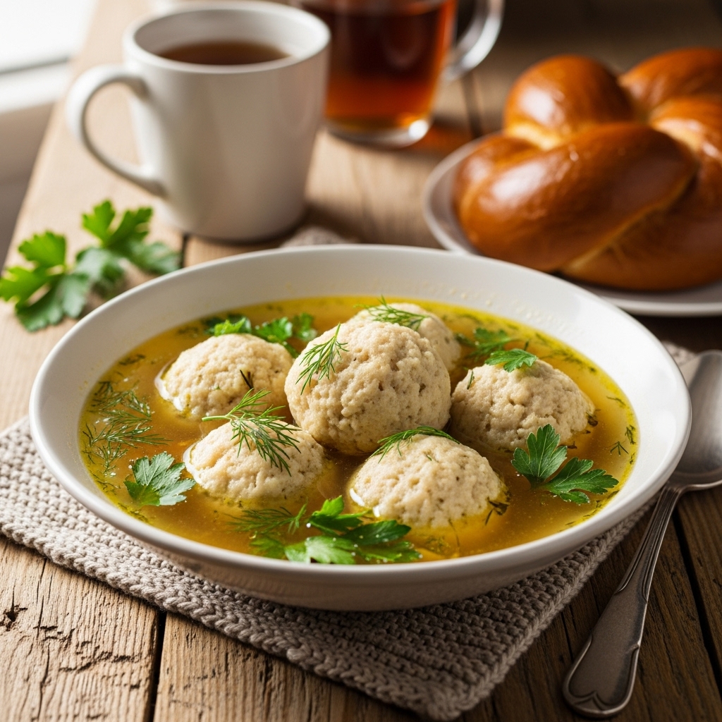 Polévka s matzo kuličkami