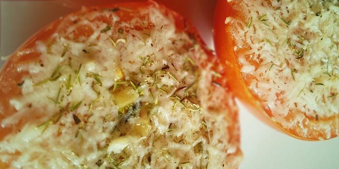 Nízkosacharidové pečené parmazánové rajčata