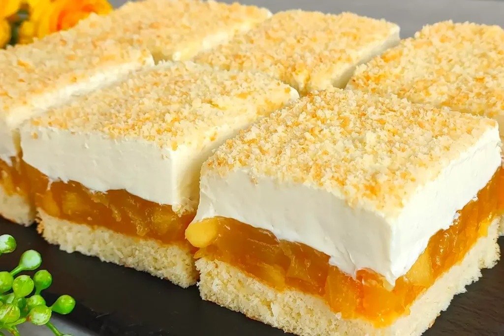 Recept na jablečné pudinkové řezy od babičky