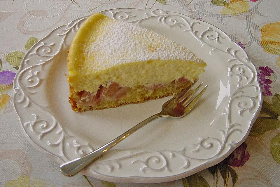 Rhabarberkuchen mit quarkschaumguss