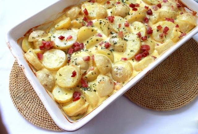 Brambory alla carbonara, rychlé jídlo