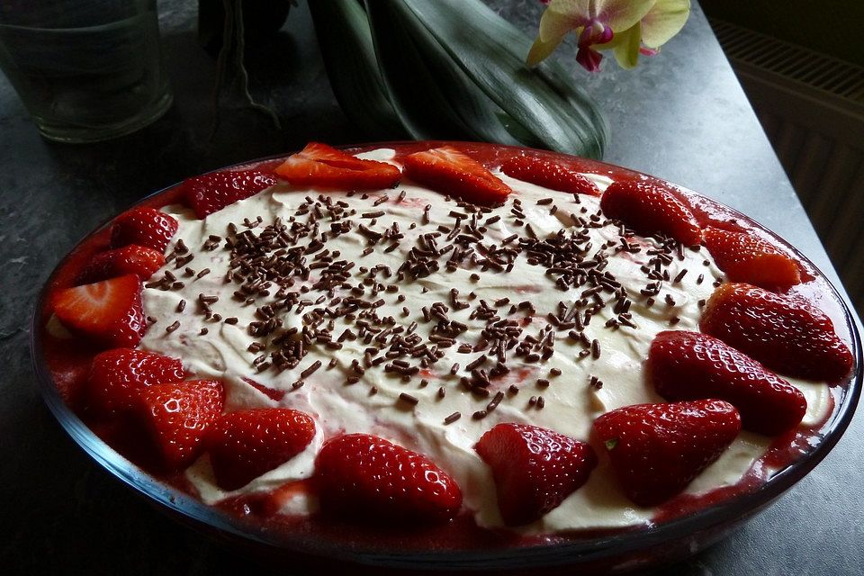 Jahody s vanilkou – vaječný likér – krém