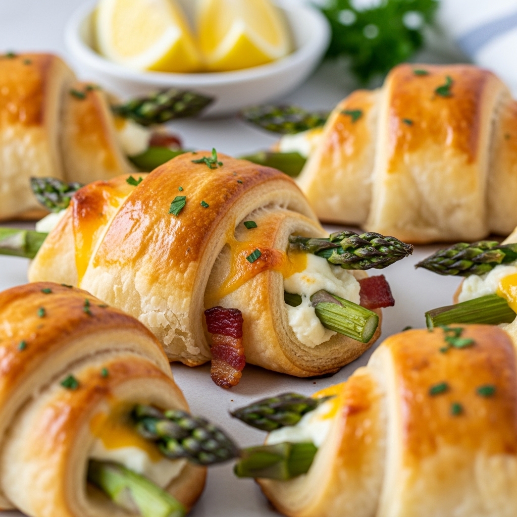 Chřestové sýrové croissantové rolky