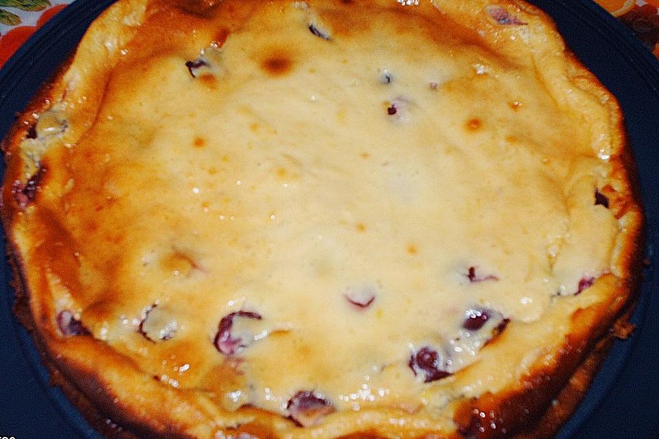 Třešňový nebo mandarinkový tvarohový koláč bez korpusu