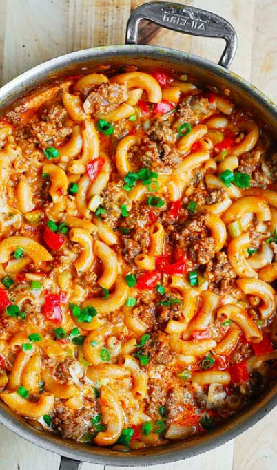 Rahmnudeln mit Hackfleisch