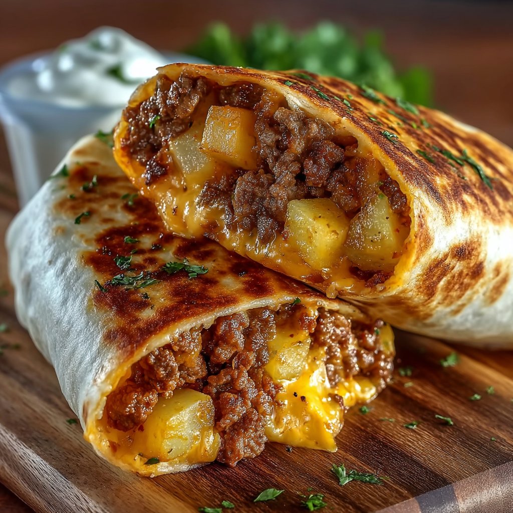 Sýrové hovězí bramborové burrito – vydatné, sýrové a syté