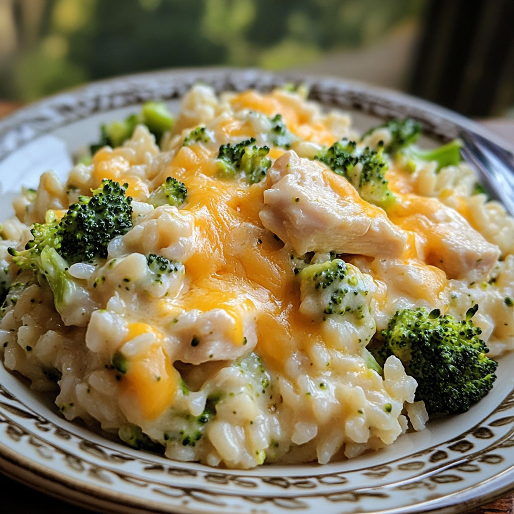 Krémová kuřecí brokolicová rýžová pánev – pohodlné jídlo z jedné pánve!