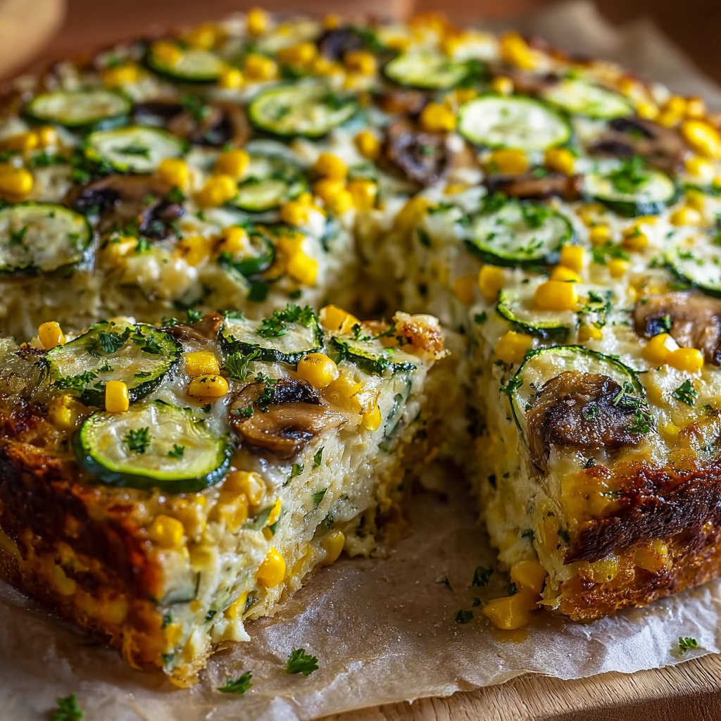 Sladká kukuřice a cuketový koláč