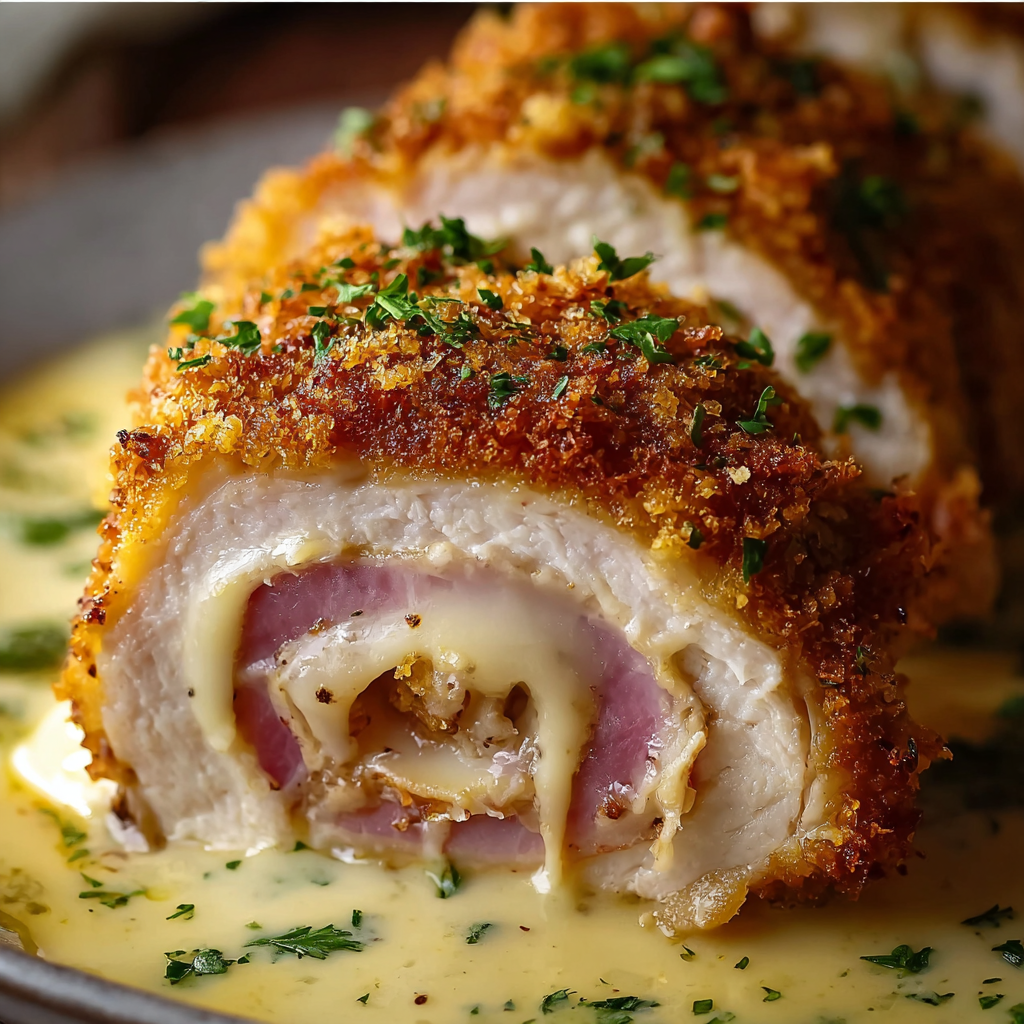 Crispy Creamy Chicken Cordon Bleu – Knusprig, Cremig und Unwiderstehlich